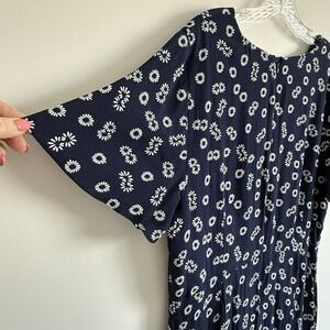 Talbots Floral Midi Dress Comfort Modest Women 16 Pockets Church Event Plus Size